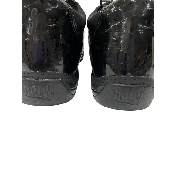 Drew Womens Black Crocodile-Embossed Lace-Up Shoes Size 10M Comfortable Arch Sup - Picture 6 of 10